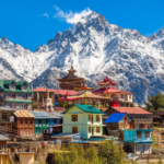 Beautiful landscape of Himachal Pradesh featuring snow-capped mountains, green valleys, pine forests, and scenic hill station views.