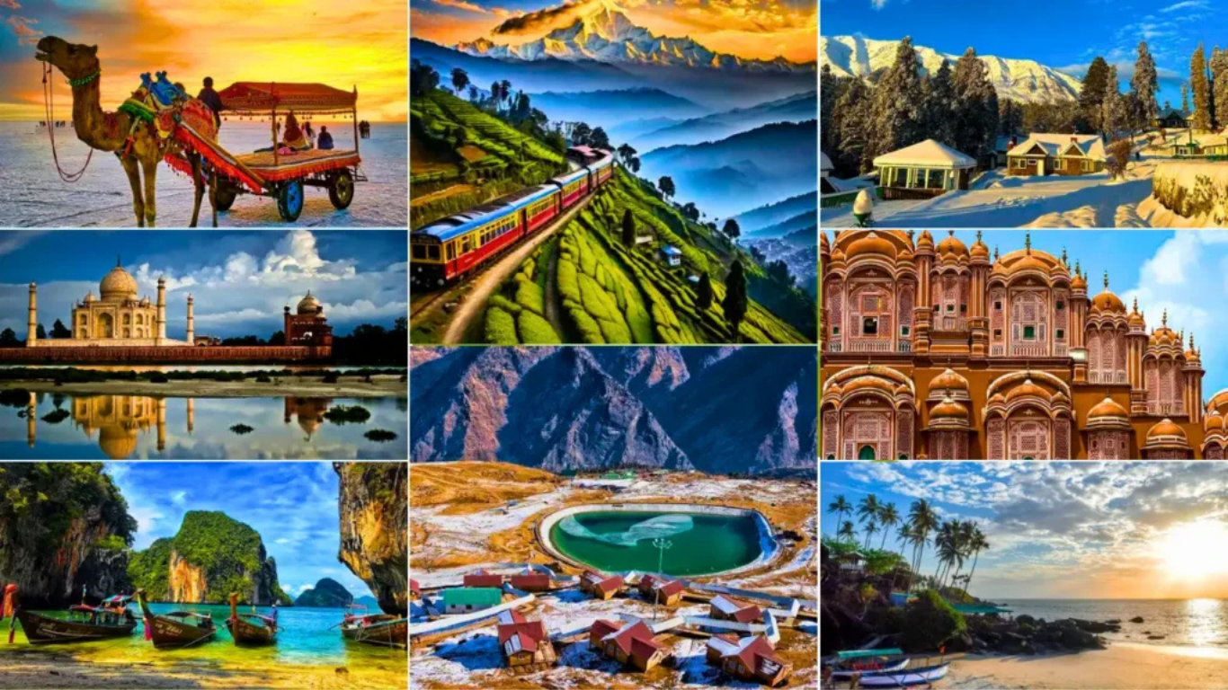 Travel-themed image representing affordable and budget-friendly destinations in India for 2025 with scenic landscapes and vacation vibes.