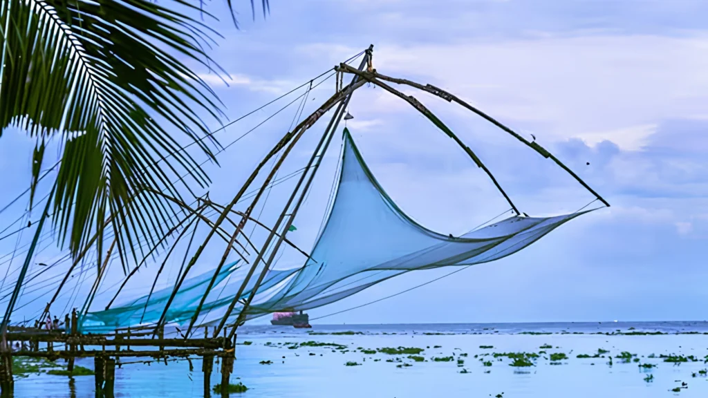 Chinese Fishing Nets at sunset in Fort Kochi, Kerala
