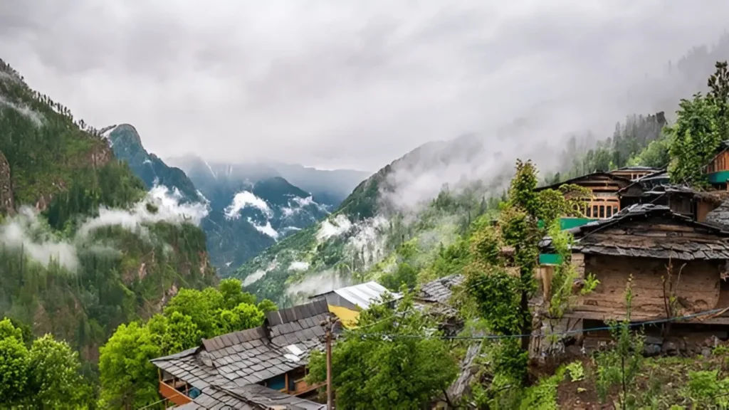 Colonial buildings surrounded by pine forests in Kasauli, Himachal Pradesh.