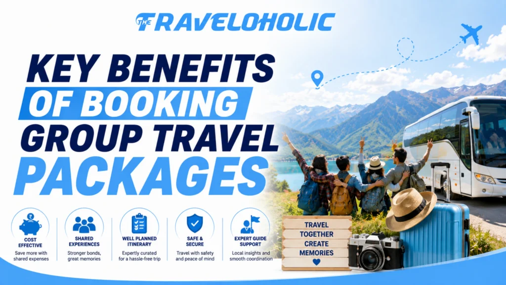 Travelers enjoying sightseeing and group activities during a TheTraveloholic tour.