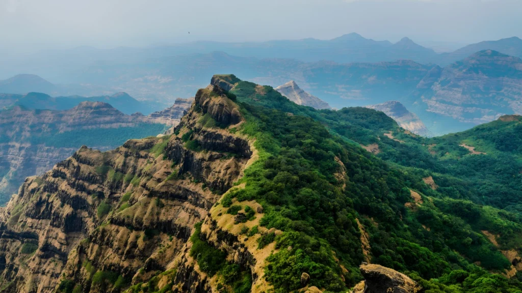 Green hills and valleys of Mahabaleshwar in Maharashtra